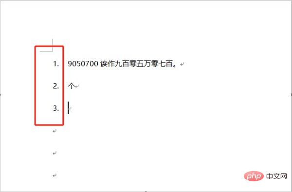 How to implement automatic numbering after carriage return in word