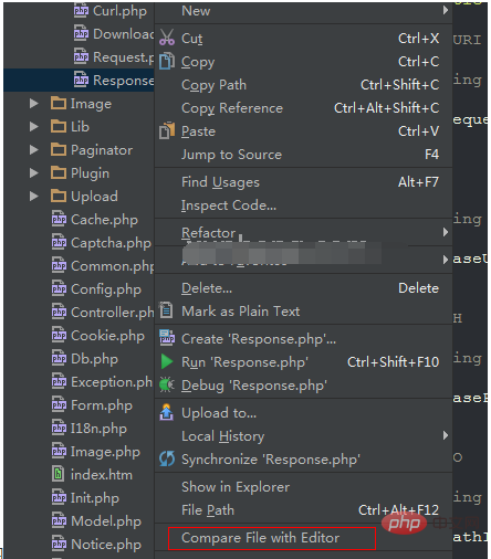 How to compare two sets of codes in phpstorm