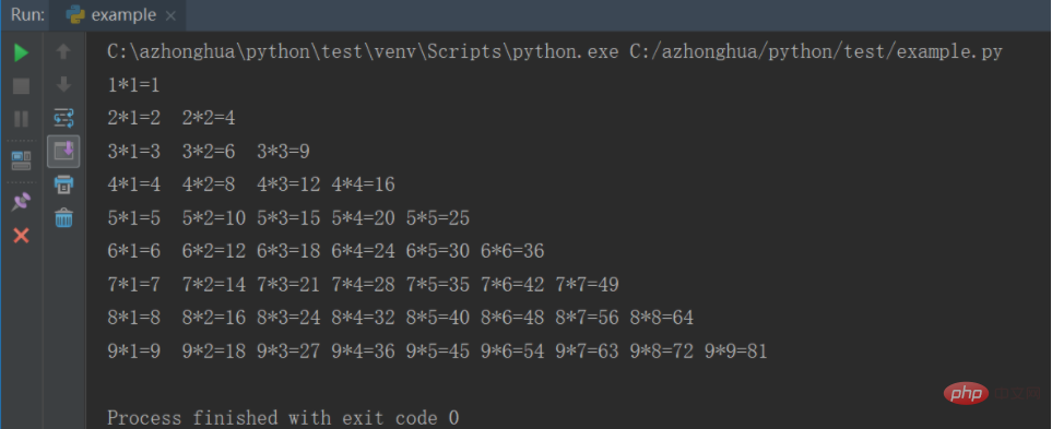 How to print 99 multiplication table in python