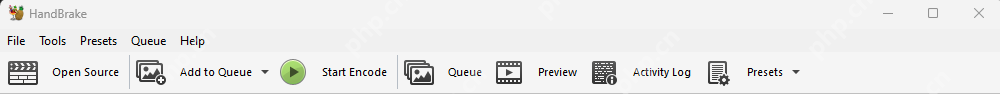 HandBrake Windows顶部Preview预览按钮位置的英文操作截图