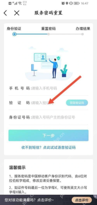 手机号、验证码、身份证号、下一步_中国移动怎么设置服务密码_中国移动手机服务密码设置方法 - php中文网