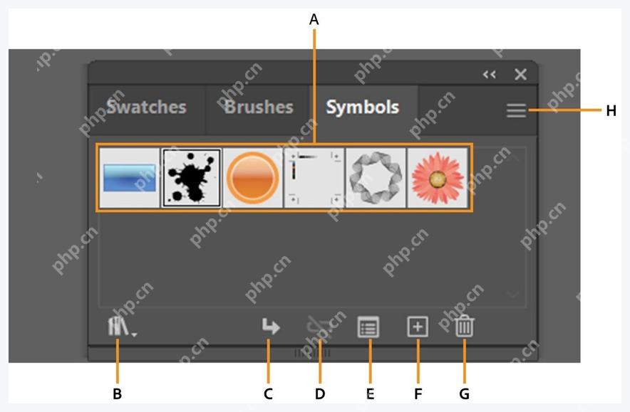 Illustrator Symbols 面板中查看和复用已有符号