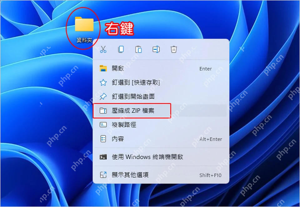 Windows 11 右键菜单中的 ZIP 压缩项目