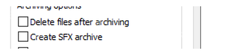 WinRAR 创建窗口显示 Create SFX archive 复选框,对应生成自解压文件。
