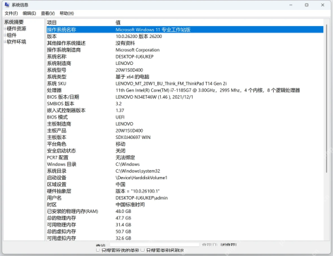 Win11怎么查看电脑配置步骤2真实界面截图