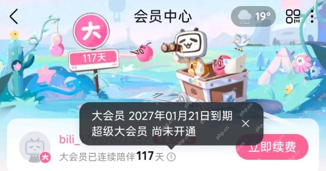 哔哩哔哩会员中心超级大会员状态_哔哩哔哩怎么开通超级大会员_哔哩哔哩超级大会员开通说明 - php中文网