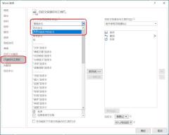 Word 选项窗口中的快速访问工具栏设置页