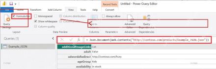 Power Query 编辑器中查看查询步骤和公式栏以清洗来自不同来源的数据