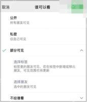 微信朋友圈谁可以看页面显示部分可见选项