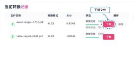 下载转换后的Excel文件