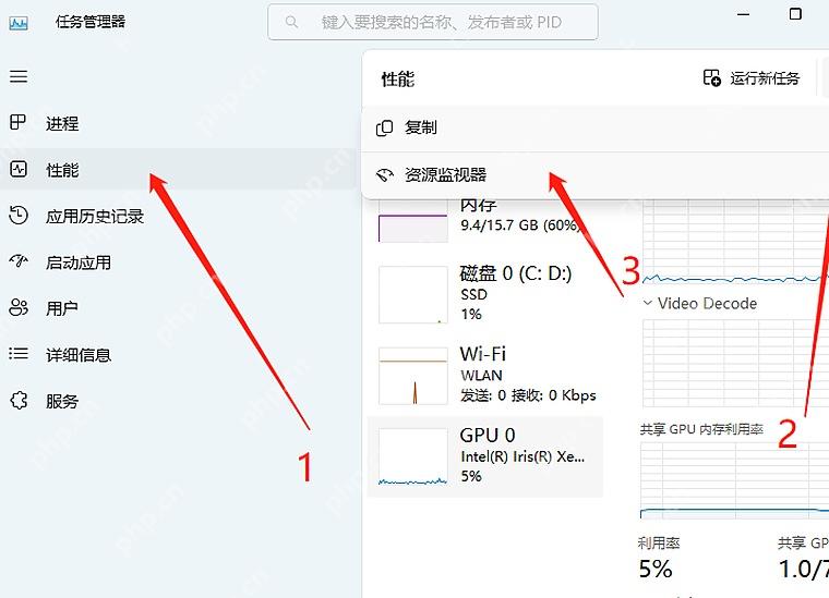 Win11怎么在资源监视器中查看磁盘占用 打开工具