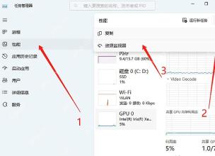 Win11怎么在资源监视器中查看磁盘占用 打开工具
