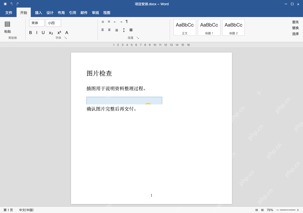 模拟 Microsoft Word 简体中文桌面版完整界面:先确认缺的是图片内容还是显示区域