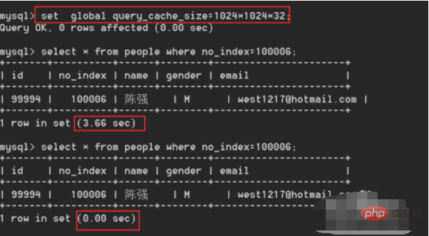 How to set up cache in mysql