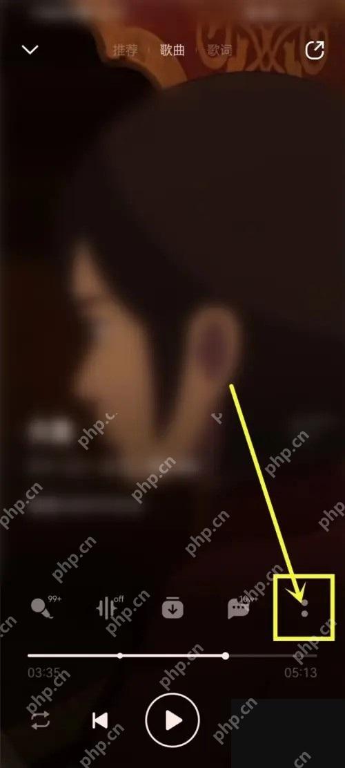 QQ音乐播放页右下角更多按钮