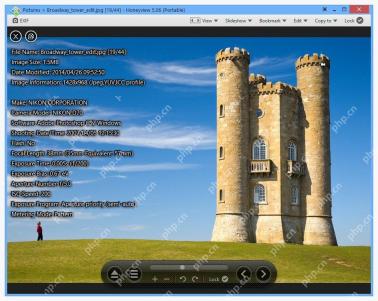 Honeyview 5.06 在图片左侧显示文件名、相机型号和曝光参数 EXIF 信息