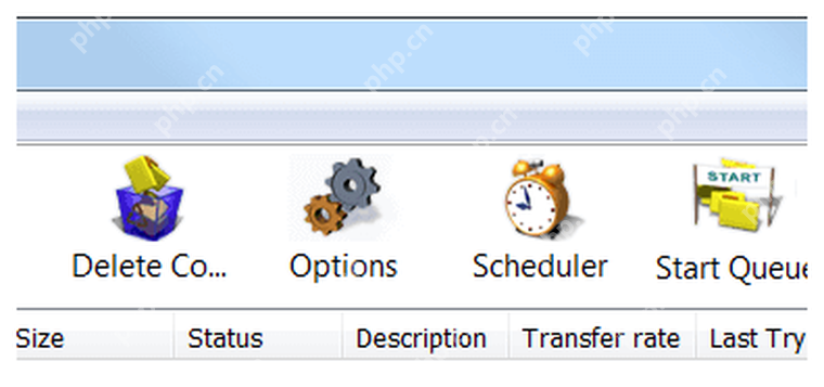 IDM Windows 主窗口 Options 和周边工具栏,对应进入配置窗口。