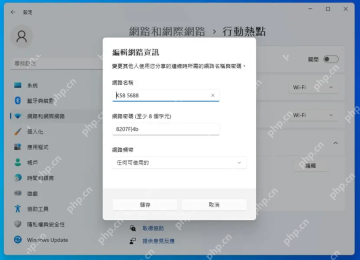 Windows11 移动热点编辑网络信息窗口