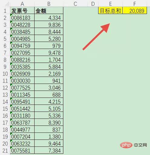 So finden Sie in Excel Kombinationen, deren Summe einen bestimmten Wert hat