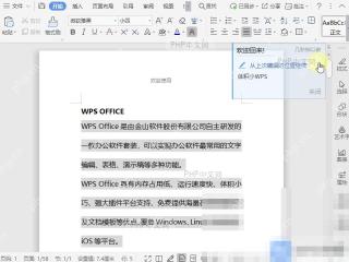 WPS文档右侧上次编辑位置提示