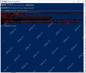 Win10 管理员 PowerShell 执行 Add-AppxPackage 注册内置应用命令