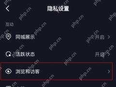 抖音隐私设置中的浏览和访客入口，用于关闭访客记录
