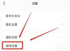 小红书设置页通用设置入口,用于查找自动播放选项