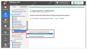 CCleaner Windows 电脑端右键清理 Recently accessed documents 最近文件记录