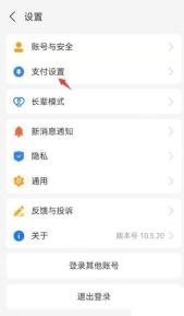 支付宝设置页里的支付设置入口,用于继续关闭刷脸支付