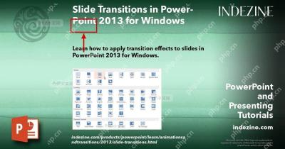 PowerPoint 功能区切换选项卡被标出,用于进入幻灯片切换设置