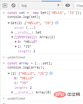 ES6でセットを配列に変換する方法