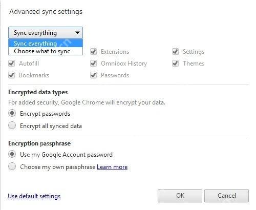 Chrome 电脑端高级同步设置