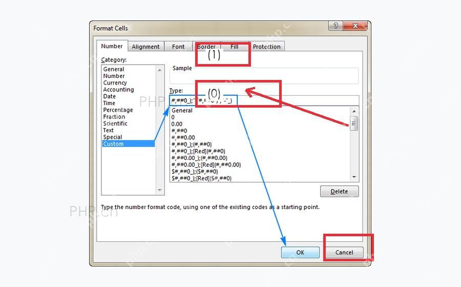 Excel 设置单元格格式的自定义类型中输入括号数字格式 (0)