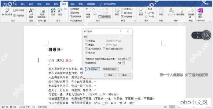 Word 比较结果中显示具体增删改差异的正文标记