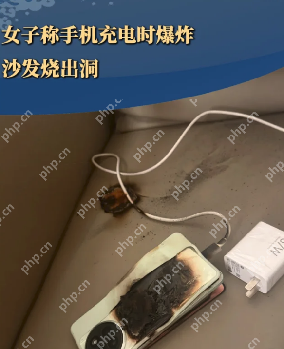 女子稱小米手機(jī)充電時(shí)爆炸，沙發(fā)被燒出大洞 - php中文網(wǎng)