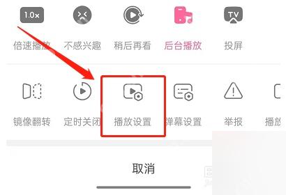 哔哩哔哩更多面板里的播放设置入口