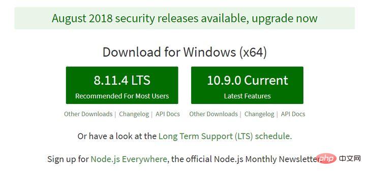 Was ist der Unterschied zwischen LTS und Current in Node.js?