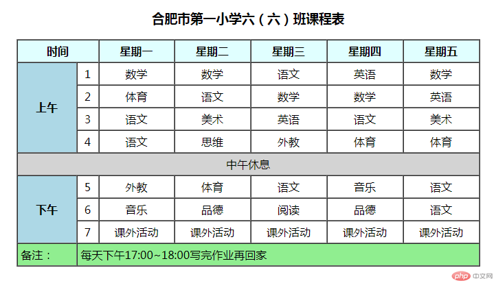 1表格实战-课程表