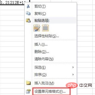 How to paste numbers into excel table and turn them into e+