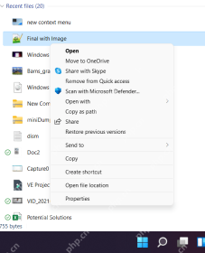 win11鼠标右键怎么改成传统菜单_win11鼠标右键经典菜单恢复教程 - php中文网