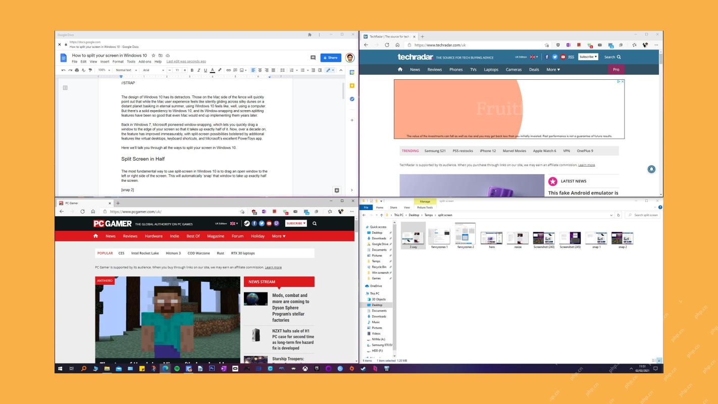 win10分屏后怎么恢复单个窗口_win10窗口分屏退出操作步骤 - php中文网