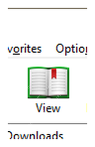 WinRAR 工具栏显示 View 按钮，对应预览选中的文件。