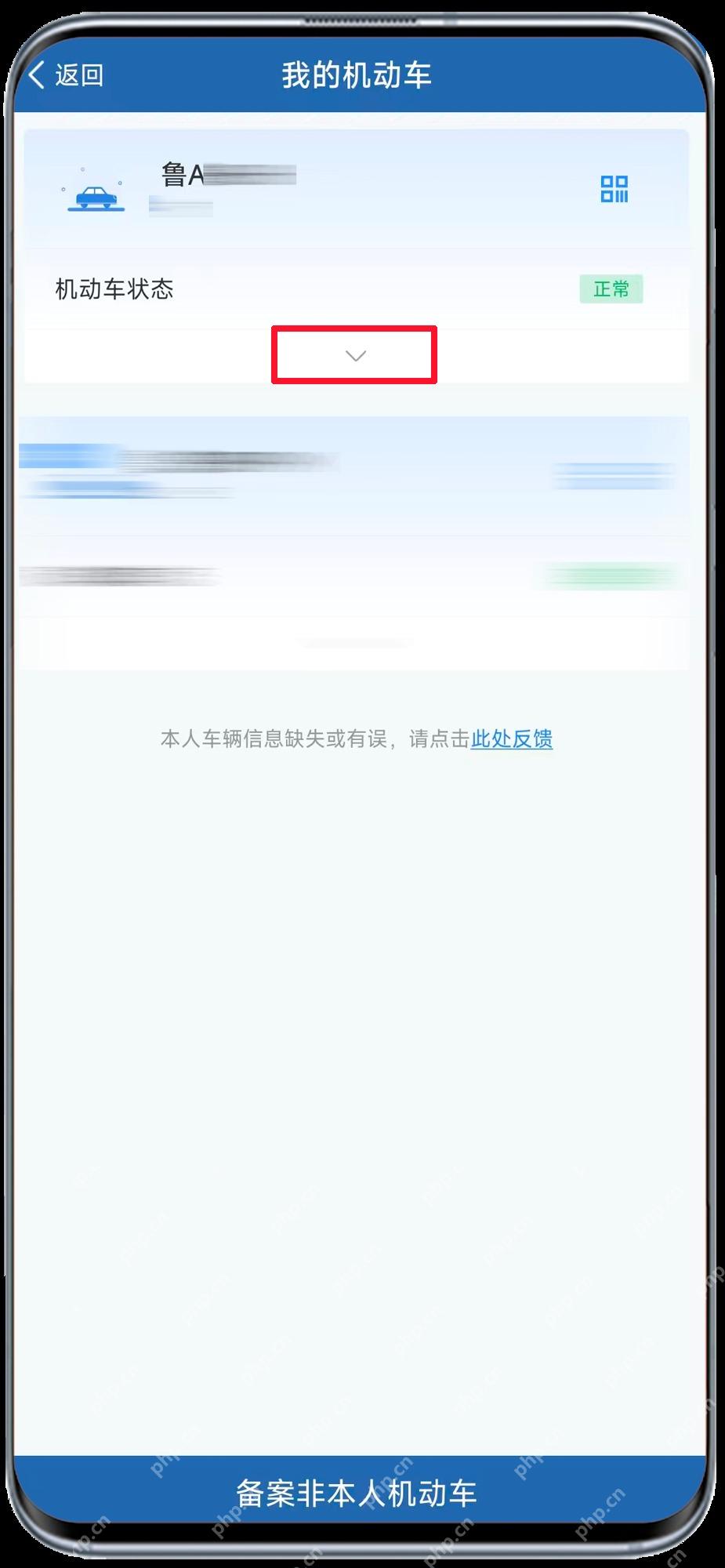 交管12123我的机动车列表页面