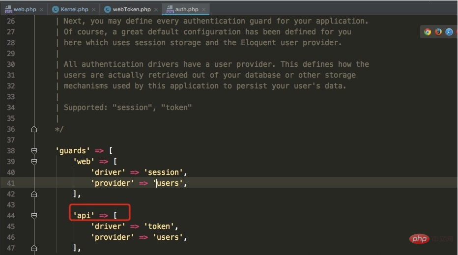 How Laravel uses ApiToken to authenticate requests