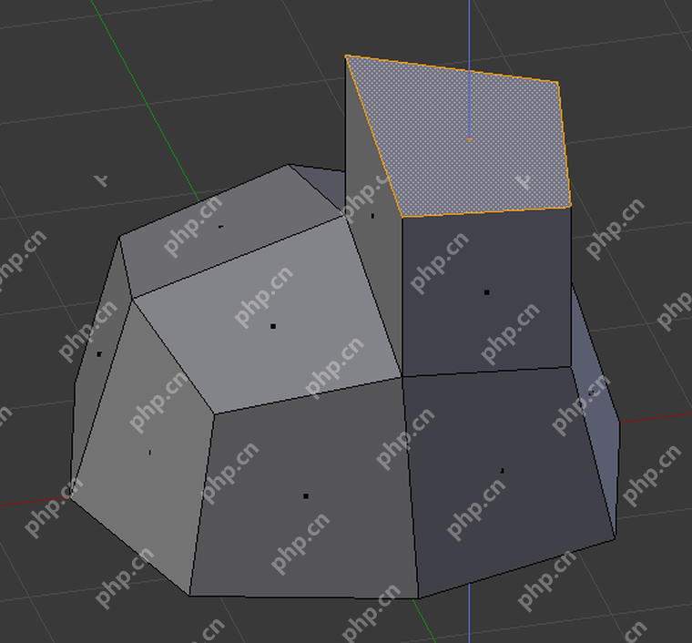 Blender 5.2 Extrude Region 示例显示顶面沿 Z 轴向上挤出