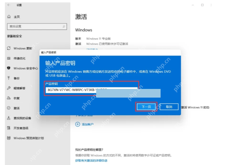 Win11怎么查看系统激活状态步骤2真实界面截图