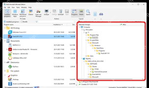 Total Uninstall Windows 检测到文件系统和注册表变化树。