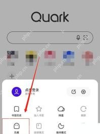 在底部功能面板中选择无痕