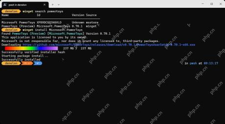 Win11 PowerShell 搜索 PowerToys 后运行 winget install Microsoft.PowerToys
