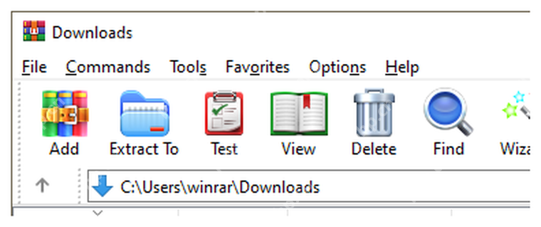 WinRAR Windows 主窗口工具栏显示 Add 添加按钮,对应创建压缩包入口。